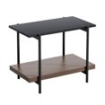 thumbnail image 6 of Joyyskill 2 Tier End Table Rectangular Side Table Bedside Nightstand with Metal Frame, Black & Dark Brown, 6 of 6
