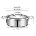 thumbnail image 3 of 11.02in Stainless Steel Hot Pot with Glass Lid, Easy to Clean, Dual-Sided Cooking Pot for Household Silver, 3 of 12