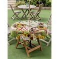 thumbnail image 3 of Spring Outdoor Tablecloth - 60 Inch Round Dining Table Cover, Bicycles Botanical Sunflowers Leaves Butterfly Waterproof Outdoor Table Cloth with Umbrella Hole & Zipper for Picnic/Patio/Party, 3 of 7
