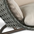 thumbnail image 3 of LeisureMod 2-Person Hanging Wicker Egg Chair with Stand, Indoor/Outdoor Patio Swing Hammock Lounge with UV-Resistant Beige Cushions, Beige, 3 of 11