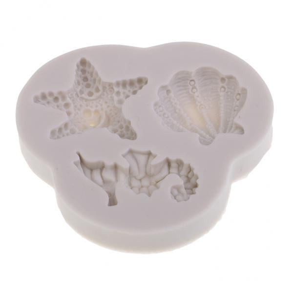 5x Seahorses/Shells/Tarfish Confitería Silicona Fondant decoración de pastel Herramienta Sunnimix moldes de silicona para pastel
