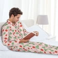 thumbnail image 6 of Yiaed Strawberry And Flowers Print Men’s Pajamas Set - Long Sleeve Button Down Sleep Shirt and Pajama Bottoms Sleepwear Set Mens Pjs Sets Men's Pajama Bottoms-XX-Large, 6 of 7