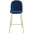 thumbnail image 4 of Modway Scoop Gold Stainless Steel Leg Performance Velvet Bar Stool in Navy, 4 of 6