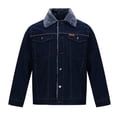 thumbnail image 5 of LOVZFMLL Jackets for Men Pocket Solid Color Button Coverall Add Velvet Loose Coat, 5 of 5