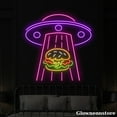 thumbnail image 2 of Glowneon UFO Abduction Burger Neon Sign, Alien Abducting Burger Led Sign, UFO Neon Sign, 2 of 5