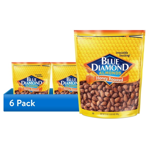 (6 pack) Blue Diamond 25oz Honey Roasted Bag