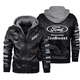 thumbnail image 1 of Chaqueta de cuero de Pu para hombre, abrigo cálido a prueba de viento, estilo europeo, otoño, 1 of 3