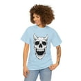 thumbnail image 3 of Halloween Horned Devil Monster Skull Unisex Cotton Short Sleeve T-Shirt, 3 of 4