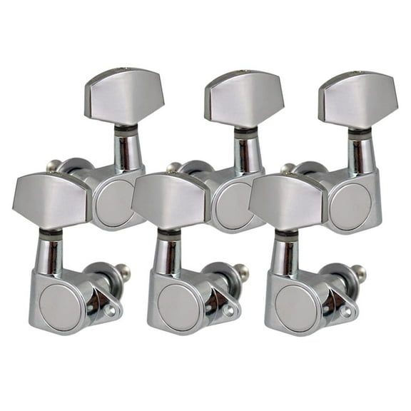 6 Pieces Chrome Tuning Peg Square 3L 3R Sealed guitar Instruments tuning Pegs Machine Heads for Acoustic or Electric Guitars