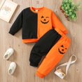 thumbnail image 2 of GCETTIC Toddler Baby Boy Halloween Outfit Long Sleeve Ghost Pumpkin Sweatshirt Tops Elastic Pants Fall Winter Clothes Set 3-4 Years, 2 of 7