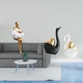 thumbnail image 2 of Figuras de cisne de niña, escultura de arte abstracto, personaje de resina creativo, estatua, adorno de mesa, decoración de pareja para la oficina, es, 2 of 8