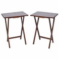 thumbnail image 4 of Mainstays Solid Rubberwood Folding TV Tray Tables, Set of 2, Walnut, 4 of 9