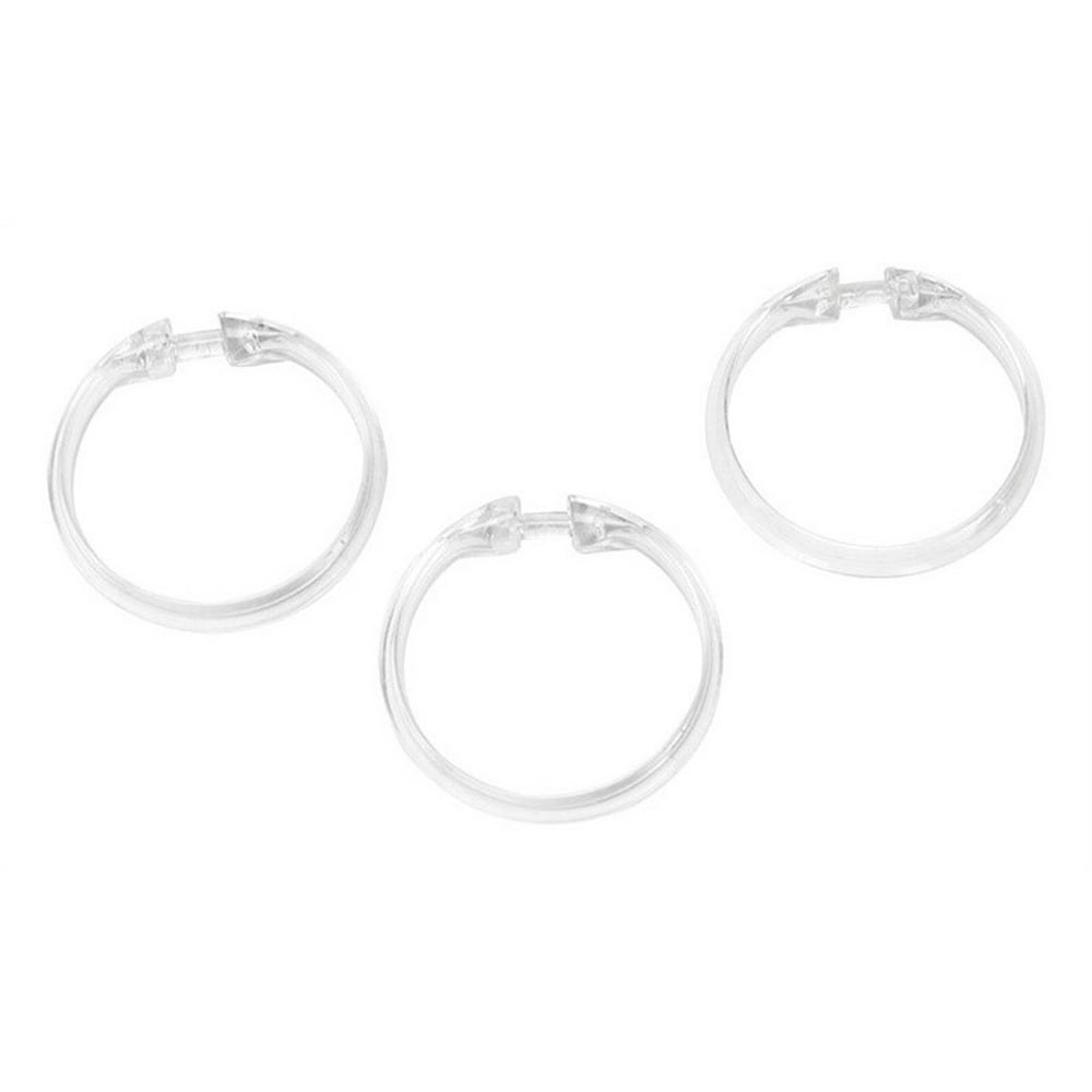 Homz Clear plastic Shower Curtain Rings 12 pk