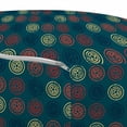 thumbnail image 3 of Geometric Pouf Cover with Zipper, Blue Toned Background with Warm Colored Bullseye Patterned Circles with Stars, Soft Decorative Fabric Unstuffed Case, 30" W X 17.3" L, Multicolor, by Ambesonne, 3 of 5