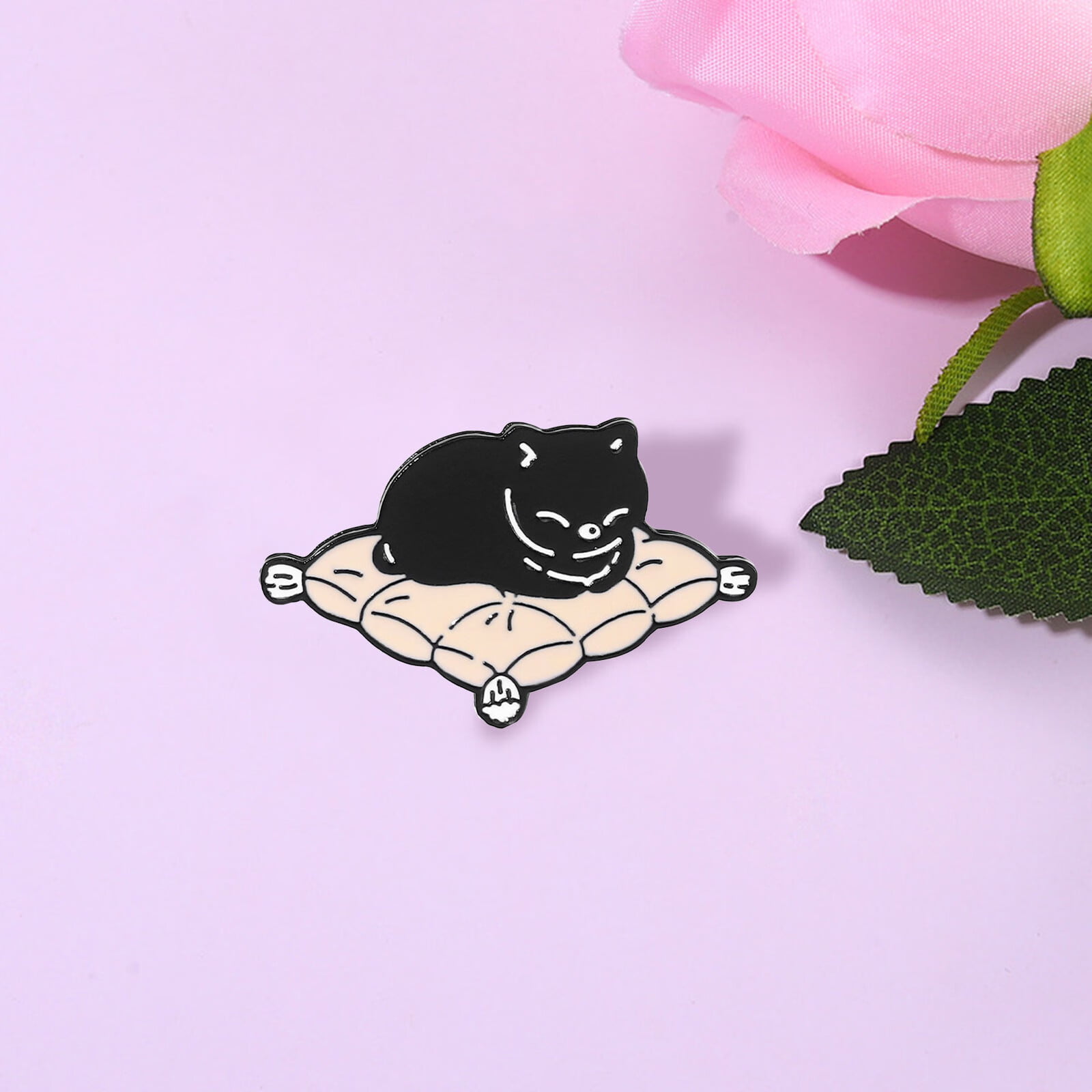 Hoteam 10 Pieces Cat Pins Cute Brooch Pin Set Kawaii Cat Backpack Pin Black Cat Book Brooch Gothic Aesthetic Cat Buttons for Backpacks Clothing Bags Lapel