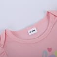 thumbnail image 6 of Hpapadks Baby Girl Outfits Infant Short Sleeve Letter Romper Easter Cartoon Prints Skirts Baby Girl Clothes Pink 0-3 Months, 6 of 7
