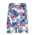 thumbnail image 5 of 4th of July Patriotic Beach Shorts Hawaii Swim Trunk Knee Length Bathing Suits Mid Waisted Swimsuit Independence Day Swim Shorts Summer Tropical Vacation Shorts, 5 of 6