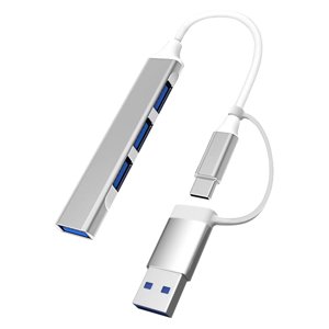 Mini USB Extensions de hub, 4 Port USB 3.0 Le centre, 2.0 Le centre, USB Station d'adaptation, Ultra Hub de données portable mince, USB Aluminium à diviseur