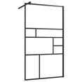 ALmi Walkin Shower Wall with Clear ESG Glass 35.4"x76.8" Black
