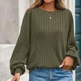 thumbnail image 5 of Ultra Soft Textured Sweatshirt for Womens Relaxed Fit Athletic Stretch Pullover Sweater Blouses Velvet Knit Sweater Shirts Baggy Boho Spring Tops, 5 of 7