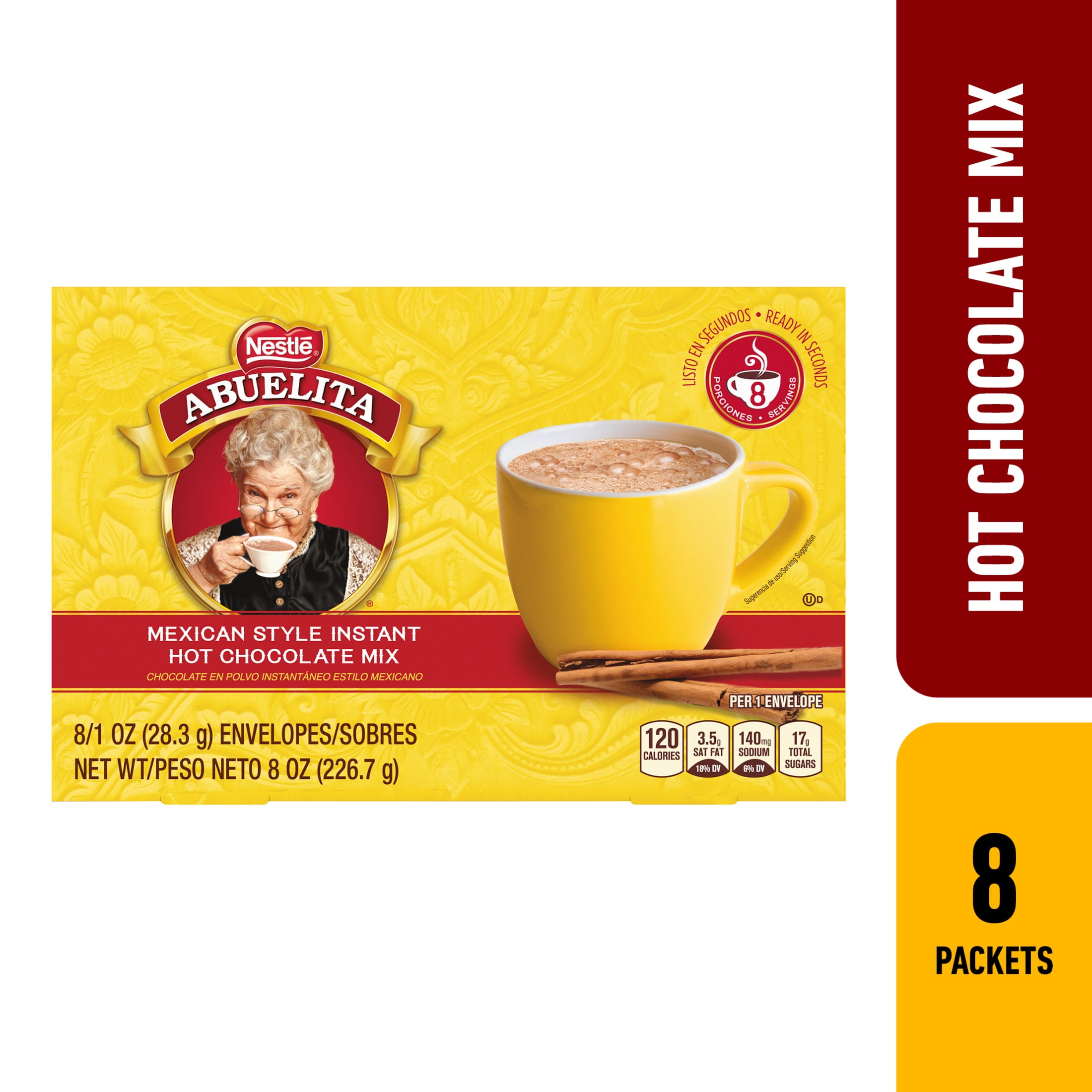 (12 pack) Nestle Abuelita Mexican Style Instant Hot Chocolate Cinco de Mayo Food Drink Mix, 8 oz, 8 Packets Per Box​
