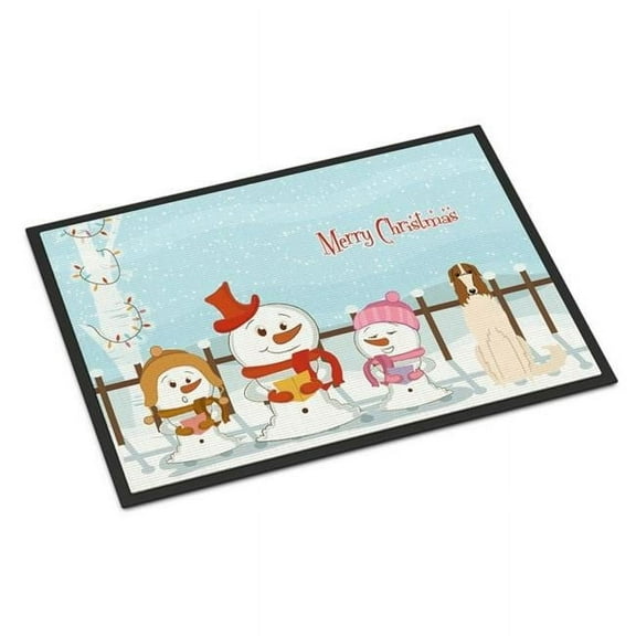 Carolines Treasures BB2354JMAT Merry Christmas Carolers Borzoi Indoor or Outdoor Mat, 24 x 0.25 x 36 in.