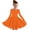 01-Orange, variant on QIPOPIQ Girls Long Sleeve Stretchy Dress A line Twirly Skater School Party Dress Clearance