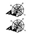 thumbnail image 4 of Pegatina Universal para Coche Macarena Brújula con Montaña 2 uds Negro, 4 of 8