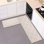 Anti Fatigue Kitchen Mats for Floor 2 Piece Set,17 * 27 and 17 * 47,Non Slip Waterproof Kitchen Mats and Rugs Ergonomic Comfort Mat for Kitchen,Home,Office,Sink,Laundry Room