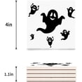 thumbnail image 3 of RYLABLUE Happy Halloween Ghost Set of 4 Coaster for Drinks, Absorbent Ceramic Stone Coasters Cup Mat with Cork Base for Home Kitchen Room Coffee Table Bar Decor, 3 of 4