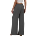 thumbnail image 5 of Pantalones Sampeel Palazzo Pierna Ancha con Cintura Elástica y Cordón Gris M, 5 of 5