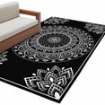 thumbnail image 2 of Black Boho Area Rug 3x5 FT, Non Slip Entryway Bedside Carpet, Retro Farmhouse Neutral Abstract Geometric Washable Soft Floor Carpet Indoor Mat Non-Shedding Throw Rugs for Dorm Kitchen Home Office, 2 of 8