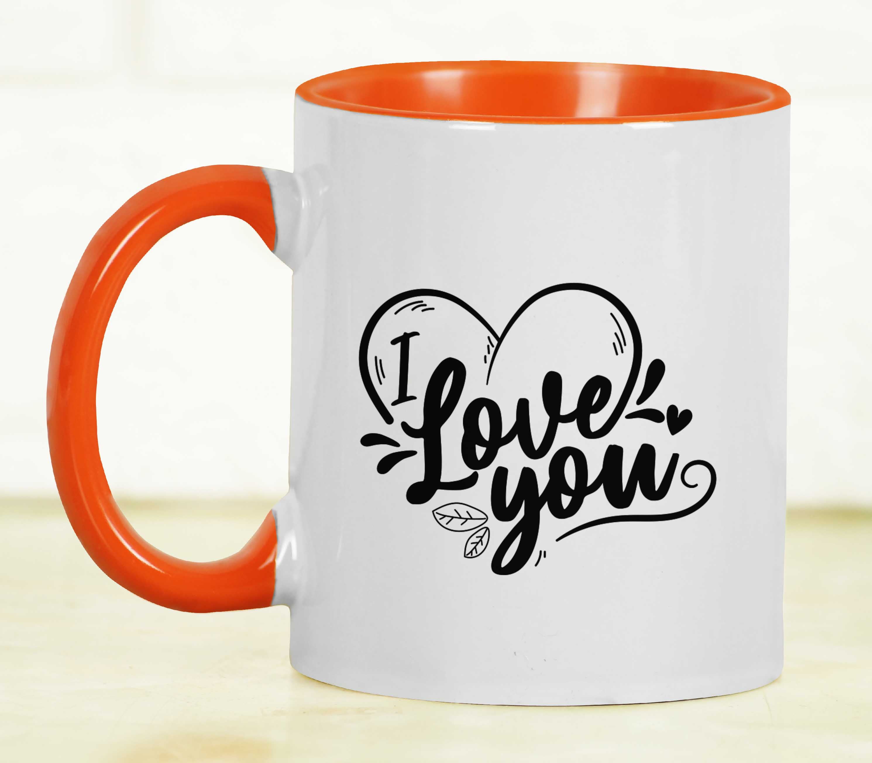 Inkdotpot 11 OzCeramic CoffeeMugs I Love You Coffee Mugs Great For Bride Groom Engagement Gift Bachelor and Bachelorette Party-Orange Inkdotpot 11 OzCeramic CoffeeMugs I Love You Coffee Mugs Great For Bride Groom Engagement Gift Bachelor and Bachelorette Party-Orange