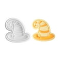 thumbnail image 4 of Summercome Cute Halloween Cookie Cutters, Plastic Cookie Stamps Halloween Cookie Molds, Ghost Pumpkin Cat Witch Hat Bat Mummy Cookie Mold, Ideal for DIY Cake, Baking Supplies Accessories, Witch's Hat, 4 of 8