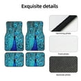 thumbnail image 4 of Yiaed Beautiful Blue Peacock Print Carpet Floor Mats for Cars, Auto Accessories Front & Rear Car Floor Mats Car Floor Foot Mat Sets of 4 Pieces, 4 of 7