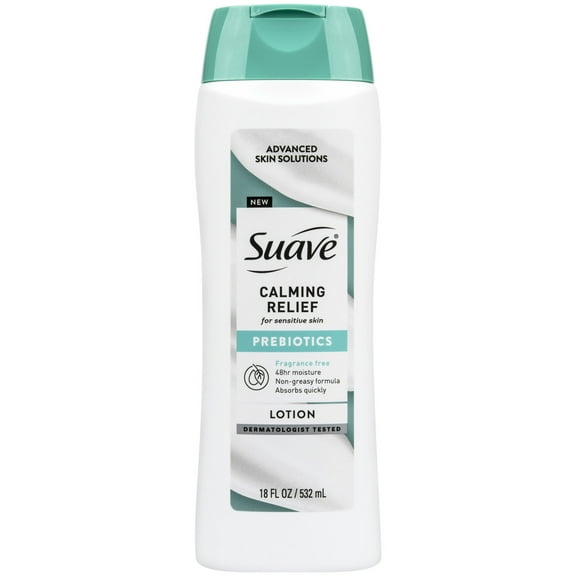 Suave Calming Relief Hand & Body Lotion With Prebiotics For Sensitive Skin, 18 FL OZ