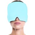 thumbnail image 1 of Envoltura de hielo para la cabeza para aliviar la migraña, ajustable, ligera, con enfriamiento físico, de doble capa, elástica, para el dolor de cabeza en casa, azul, 1 of 10