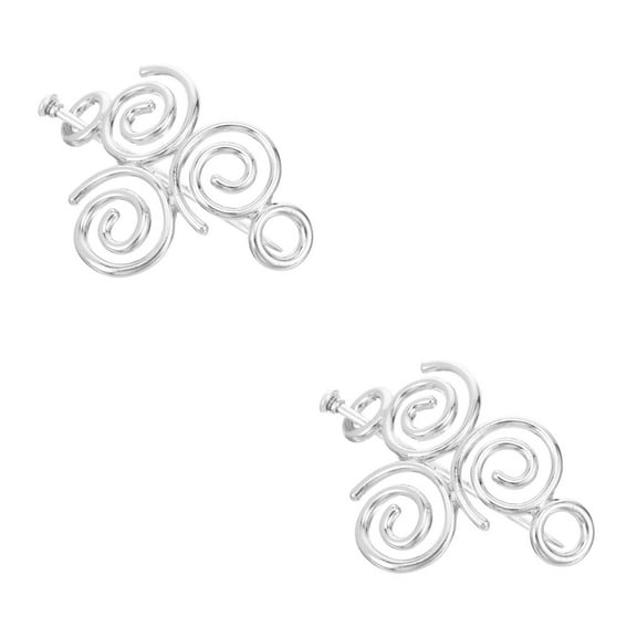 HEATSHAKING Silver Knot Hair Clips Women Daily Life Party 2Pcs 2.1x2.5x3.7in