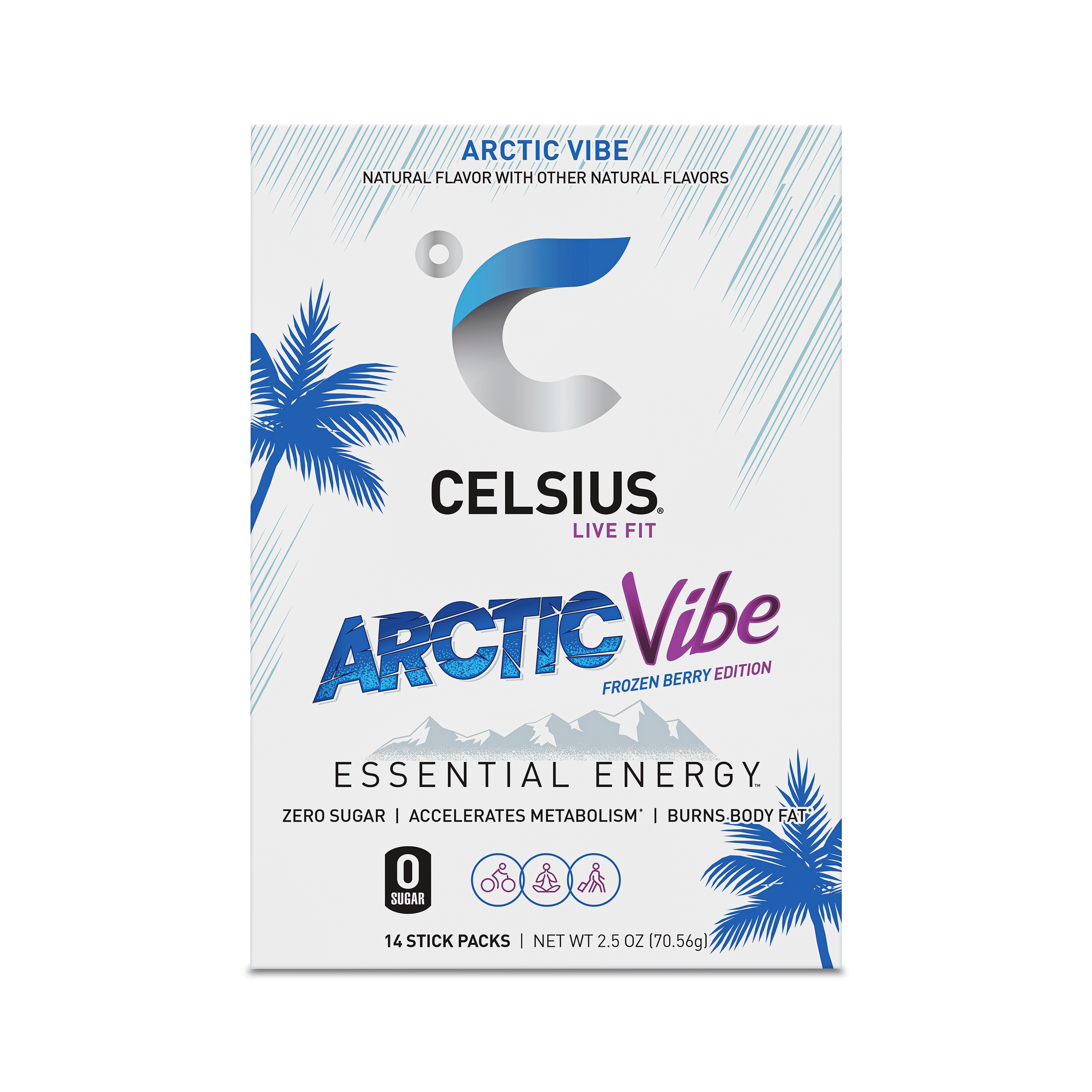 (6 pack) CELSIUS On The Go Energy Drink Mix, Arctic Vibe (14 Stick Pack)