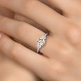 thumbnail image 4 of Gem Stone King 1.50 Cttw Peach Morganite 3-Stone Engagement Ring for Women | 925 Sterling Silver | Oval 8X6MM and Round 4MM | Three Stone Wedding Anniversary Promise Ring for Women, 4 of 6