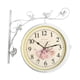 thumbnail image 5 of Reloj de pared de doble cara con esfera de 10 pulgadas de diámetro, decoración de pared, sin tictac. blanco retro, 5 of 9