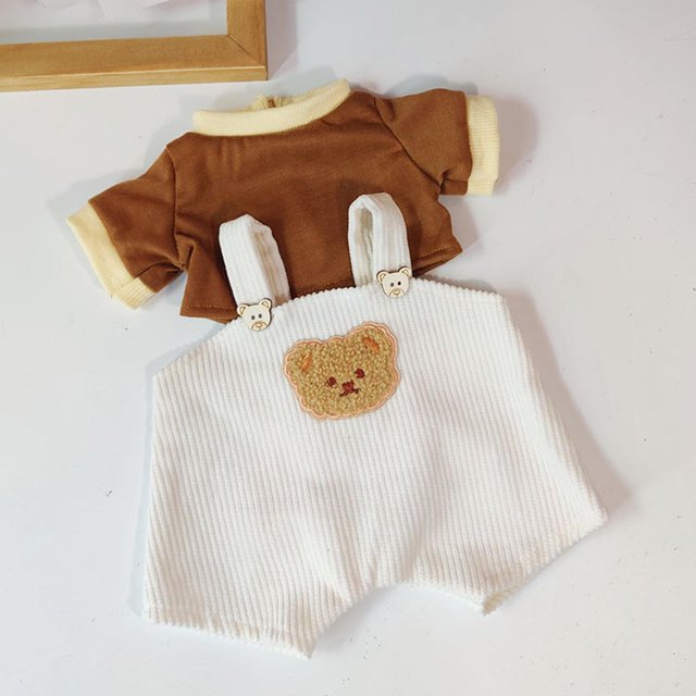 Ropa para muñecas de felpa de 38cm, camisa y monos para muñecas, ropa de animales de peluche, accesorios elegantes para fotografías, disfraces, trajes