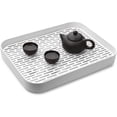 thumbnail image 2 of Bandeja de drenaje, escurridor de platos de 2 niveles con bandeja de goteo, bandeja de té para taza, tazón, fruta, utensilio, café, 32,5*24,5*4cm JM, 2 of 6