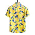 thumbnail image 4 of Camisas De Vestir Para Hombre Manga Corta Hombres Verano Hawaii Tops tamaño Solapa Impreso Turndown Suelto Casual Camisa de manga corta Blusa (Yellow, XXL), 4 of 5