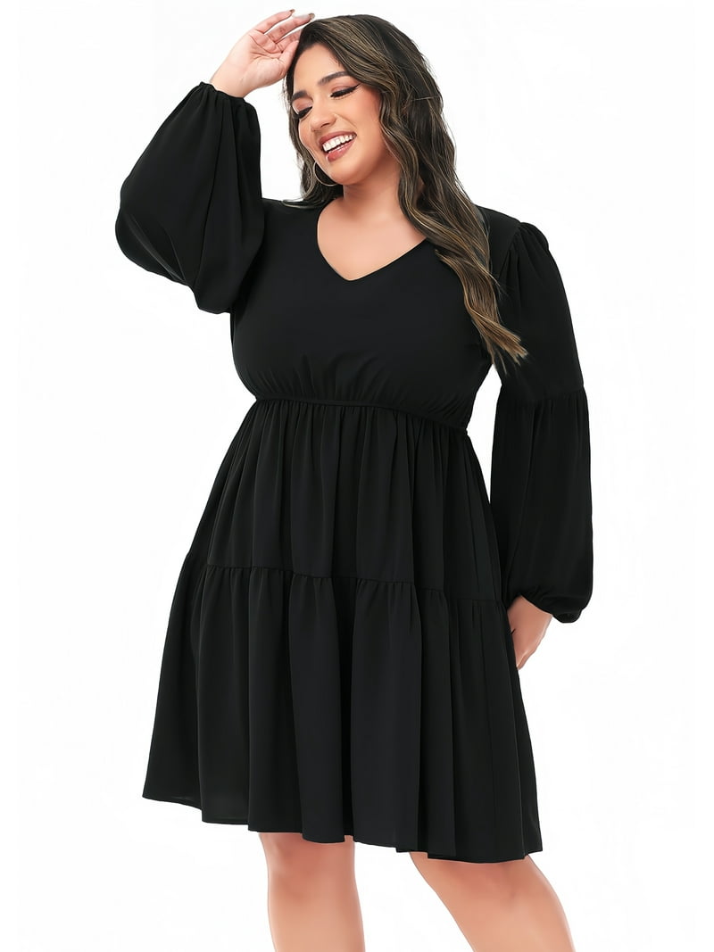plus size shift dress black Helen Liquid Jersey Shift Dress main image 1