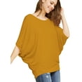 thumbnail image 3 of Made by Johnny Women's Scoop Neck Half Sleeve Batwing Dolman Top XXL MUSTARD, 3 of 6