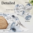 thumbnail image 6 of Blue Grey Spring Floral Standard Size Pillow Cover, Pillowcase Protectors with Zipper, Breathable Decorative Throw Pillow Case Cover, Elegant Summer Botanical Pillow Shams for Couch Sofa 20x26Inch, 6 of 8
