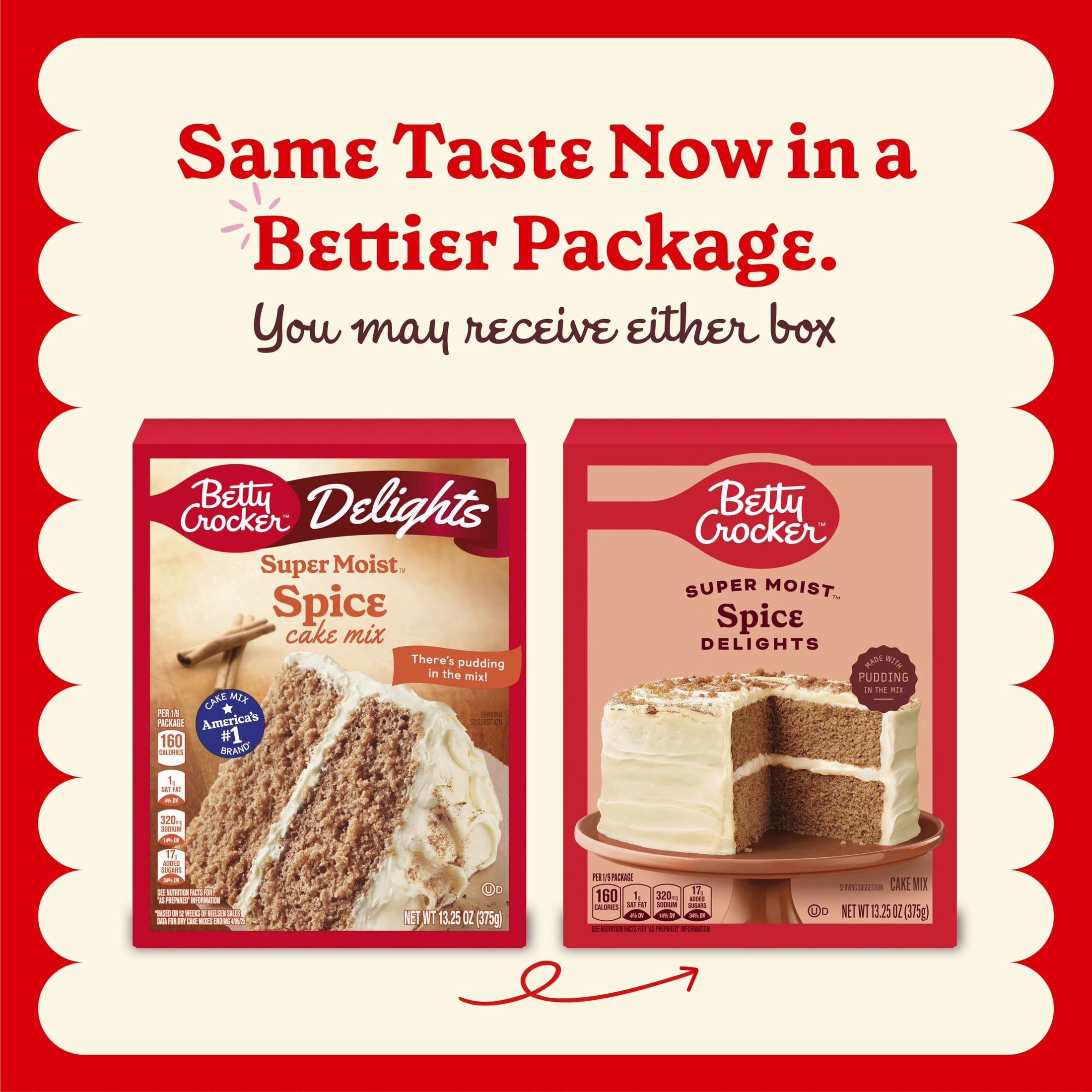 (3 pack) Betty Crocker Delights Super Moist, Spice, Cake Mix, 13.25 oz