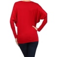 thumbnail image 4 of Moa Collection Women's Relaxed Fit Tunic Top Dolman Sleeve Knit Casual Style, 4 of 4