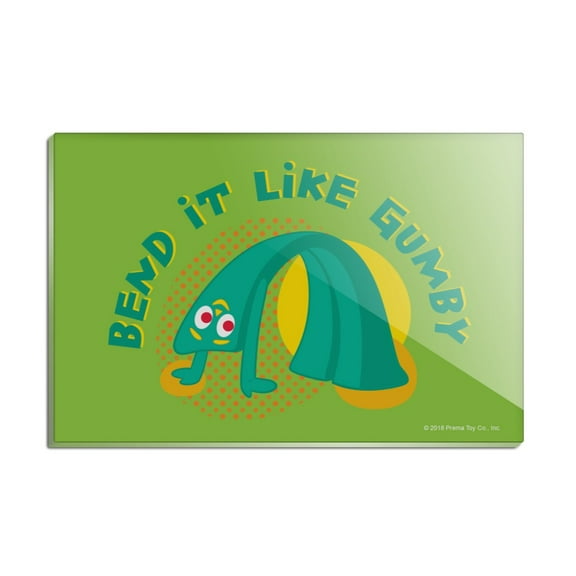 Bend it Like Gumby Yoga Gym Aerobic Workout Rectangle Acrylic Fridge Refrigerator Magnet